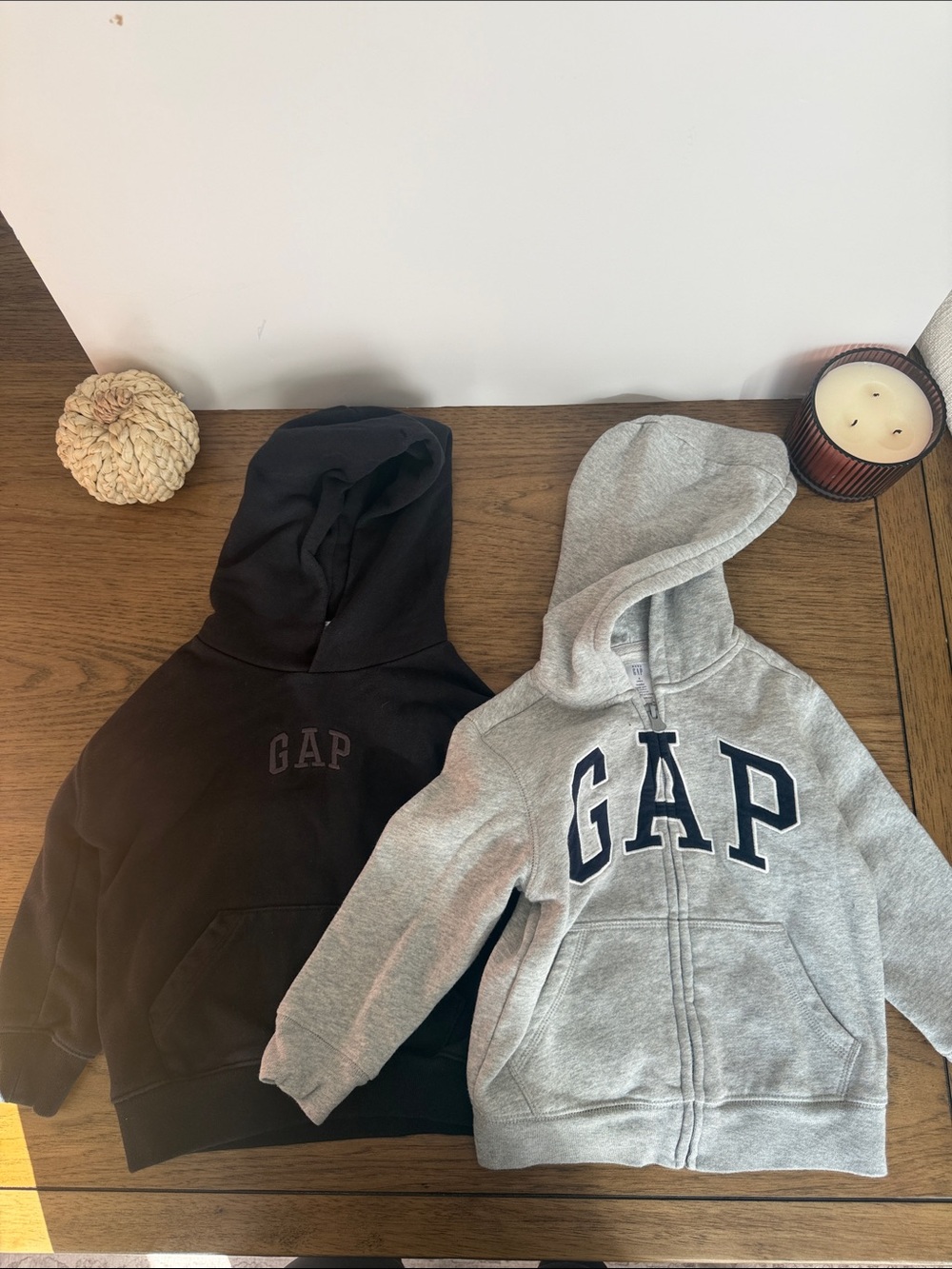 GAP Kids Black Pullover & Light Gray Zip Hoodie Set